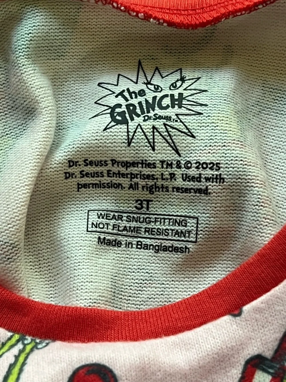 New - Dr. Seuss The Grinch Christmas Pajama Set